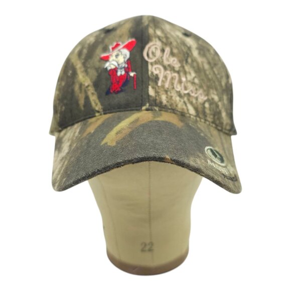 Mossy Oak Field Staff Ole Miss Rebels Camo Strapback Cap Trucker Baseball Hat - Picture 13 of 15